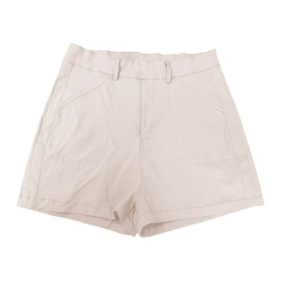 AKEGAMN Stretch Twill Casual Chino Shorts, Beige S-5XL