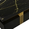 thumbnail image 7 of Royard Oaktree Coffee Table with Faux Marble Top & 2 Drawers, Rectangle Center Table with Wheels, 7 of 7