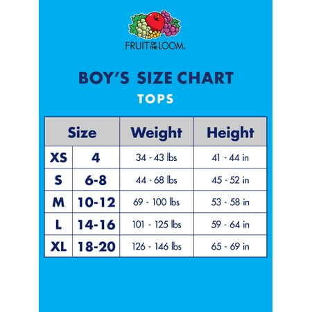 loom fruit undershirts crew sizes boys pack beyond soft walmart