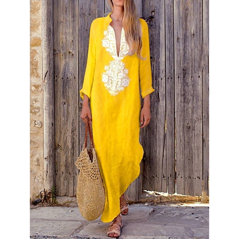 FP Womens Designer Inspired Luxury Lace Asymmetric Long Sleeve Long Maxi Dress