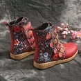 thumbnail image 4 of Tejiojio Clearance Vintage Red Boots Large Printed European and American Style Leather Boots, 4 of 9