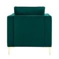 thumbnail image 4 of Accent Chair, Modern Velvet Armchair Upholstered Club Chair with Rivets Trim and Metal Legs, Button Tufted Couch with Thicken Armrest and Seat Cushion for Living Room, Bedroom, Pub, Green, 4 of 7