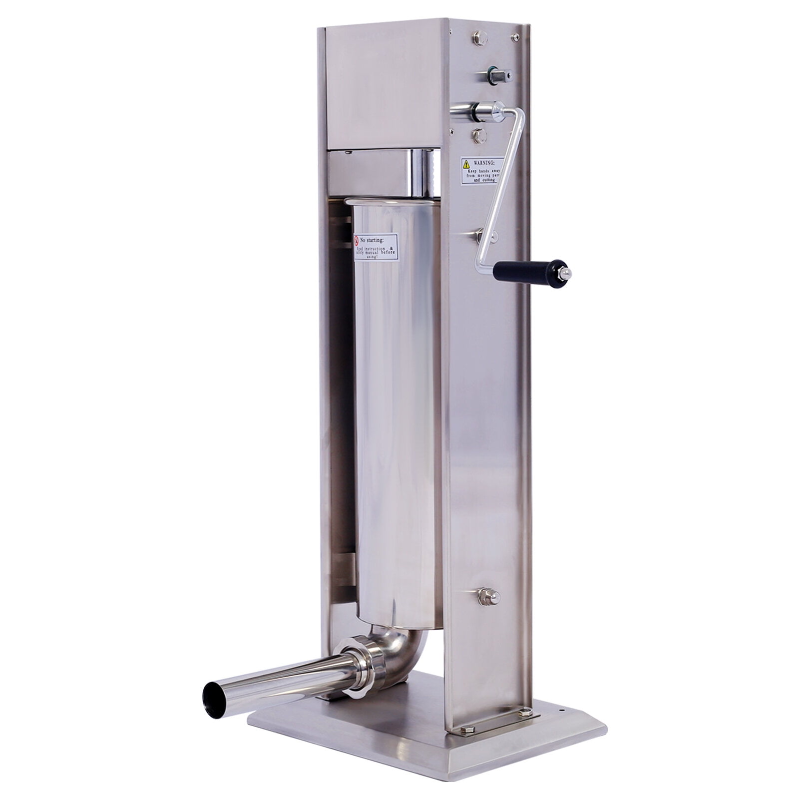 , Stainless Steel Commercial Sausage Stuffer,Dual Speed Vertical Sausage Maker 11LB/5L, Meat Filler with 4 Stuffing, Silver ,Stainless Steel ,