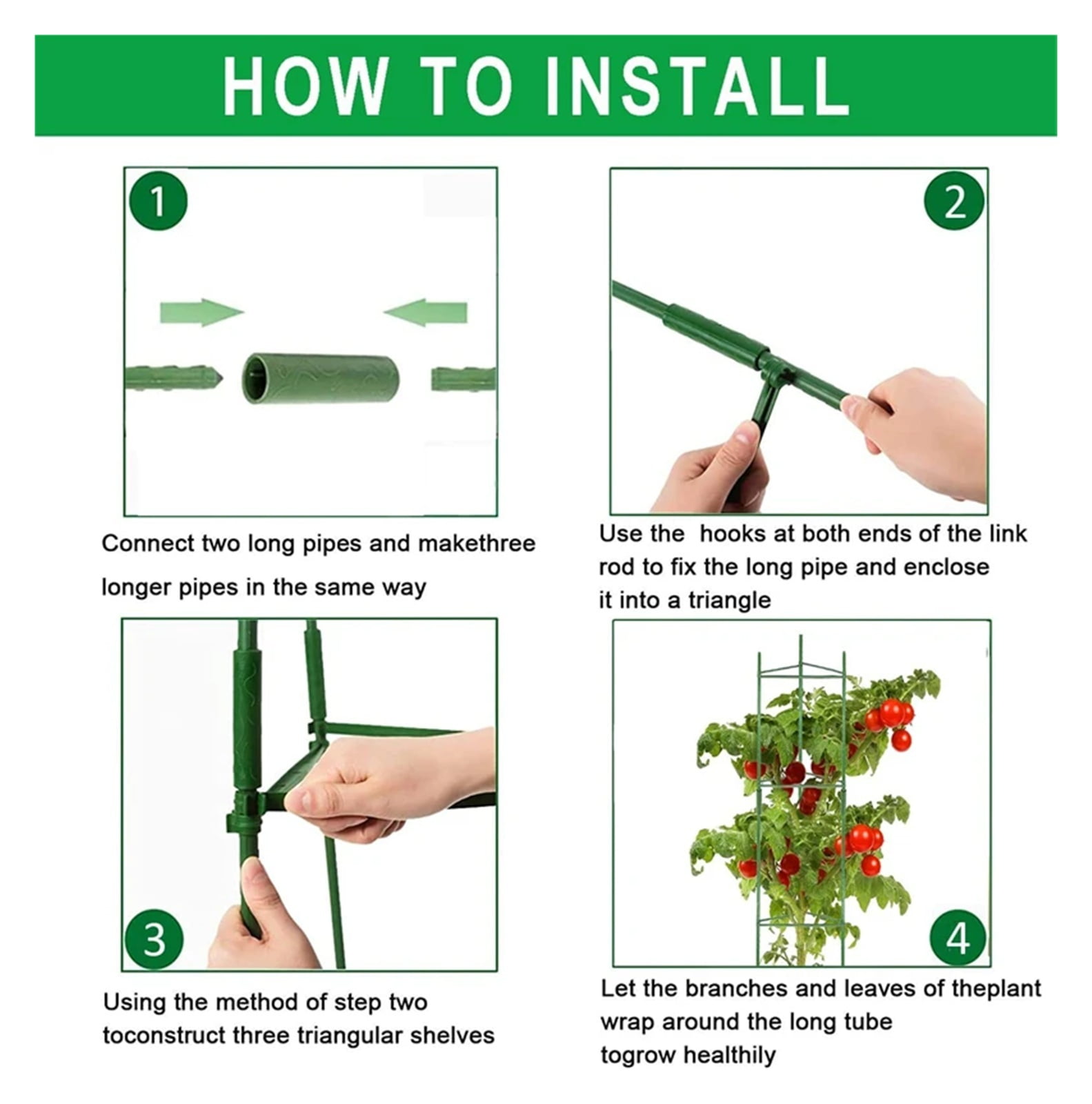 1 Pack Tomato Cage 3.9 Feet, Plant Support Cage Assembled Tomato Garden Cages Stakes Vegetable Support Trellis