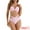Pink, variant on DARING DIVA Women's 2 Piece Push Up Halter Wide Tie Triangle Bottom Bikini Sets S Pink