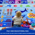 thumbnail image 5 of AKASISRUG ABC Kids Rug Plush for Playroom 78.7"×118" Extra Large Ocean Rug Baby Play Mat Alphabet Rug Sea Animal Number Shape  Classroom Rug Kids Playroom Rug Early Learning Carpet for Preschool, 5 of 8