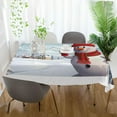 thumbnail image 6 of Snowman Rectangle Tablecloth Waterproof Polyester Table Clothative Stain Resistant & Wrinkle Resistant Washable Table Cover for Dining Table/Party/Camping 60x120 Inch Decor Gift, 6 of 7