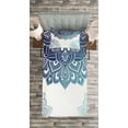 thumbnail image 3 of Ambesonne Flora Quilted Bedspread Set 2 Pcs, Vibrant Colored Mandala, Twin Size, Pale Blue Dark Blue, 3 of 3