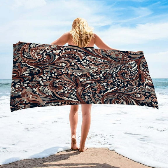 LYEAA Large Beach Towels Oversized Microfiber 75x150cm Sandproof Seaside Sitting Blanket Shawl Sweat Towel Multi-Purpose Towel Lightweight Beach Towel for Travel Vacation Swimming Pool