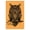 White Framed Version, variant on Rachel Caldwell - Warrior Owl On Orange Wall Poster, 14.725" x 22.375" Framed