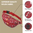 thumbnail image 5 of Fanny Pack Red Christmas Candy Cane Pattern Waist Pack Bag,Running Cross Bag,Waterproof Large Fanny Packs for Women Men for Travel Running Hiking Cycling, 5 of 6