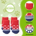 thumbnail image 3 of TELOLY 4Pcs Dog Socks,Star Pattern Anti-Slip Paw Socks,Soft Elasticity Dog Socks for Hot Pavement,Red2, 3 of 7