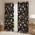 thumbnail image 2 of Feelyou Black Wheat Flower Curtains Pack of 2 (42x84 Each), Retro French Floral Curtains Blackout, Countryside Theme Bedroom Curtains, Curtains and Drapes Room Decor, 2 of 6