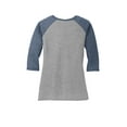 thumbnail image 6 of District Made Ladies Perfect Tri 3/4 Sleeve Raglan-L (Navy Frost/ Grey Frost), 6 of 6