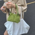 thumbnail image 6 of HUISZJ Faux Suede Shoulder Bag, Shoulder Bag with Adjustable Strap, Crossbody Bag Drawstring Top Handle Bag for Travel Winter Fall (Green), 6 of 10