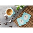 thumbnail image 3 of Carolines Treasures BB1145FC Checkerboard Blue Pomeranian Foam Coaster Set of 4 3 1/2 x 3 1/2 multicolor, 3 of 3