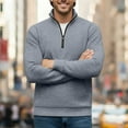 thumbnail image 2 of VSSSJ Mens Quarter-Zip Pullover Sweater Casual Mock Neck Long Sleeve Textured Fall Winter Workout Athletic Warm Ribbed Sweaters Tops Gray XL, 2 of 6