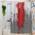 thumbnail image 3 of Abstract Art Shower Curtain, 36" x 72", Red Grey Wall Mottled Texture Minimalist Modern Waterproof Bathroom Curtain Washable Shower Curtain Set with 12 Hooks, 3 of 8