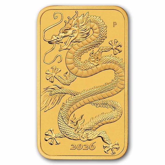 2026 Australia 1 oz Gold Dragon Rectangular Coin BU