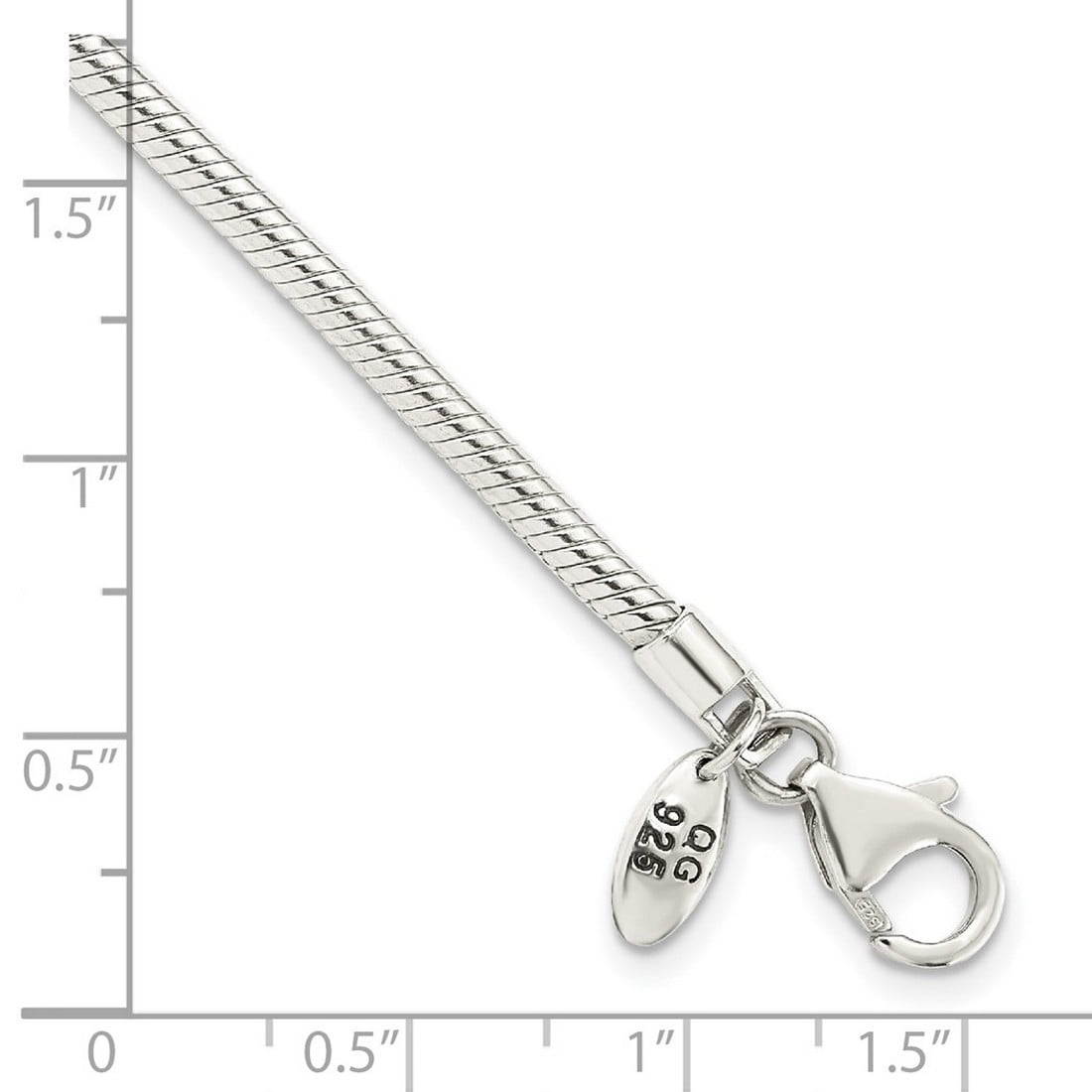925 Sterling Silver Reflections Lobster Clasp Bead Charm Anklet 2mm Wide Anklet for Women