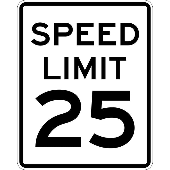 25 MPH Speed Limit Road Signs,Warning Traffic Road Street Metal Sign 12" x 8"