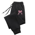 thumbnail image 4 of WERYOUNG Women's Work Pants Bow Print Sweatpants Elastic Waist Casual Joggers Workout Athletic Pants Comfortable Fit Trousers, 4 of 5