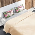 thumbnail image 5 of Yayeee Pillowcase Standard Size Set of 2 Satin Wrinkle Resistant Pillow Case, White Flowers, 5 of 7
