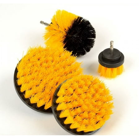 

4 pc Nylon Drill Scrub Brush Attachment Set for Car Carpet Detailing