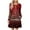 Red#8, variant on Women's Plaid Long Sleeve Dress Plus Size S - 2XL Casual Tunic Pocket Elastic Waist Smocked Bodice Soft 95% Polyester 5% Spandex Stretchy Dress