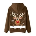 thumbnail image 3 of Sweat à Capuche d'Hiver pour Femmes, Pull de Mode Imprimé de Noël, Pull de Noël, Blouse Ample Mi-Longue, Col Rond Chaud, 3 of 5