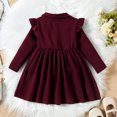 thumbnail image 4 of Toddler Girls Long Sleeve Solid Bowknot Dress Clothes Princess Dresses,Size 6-9 Months, 4 of 4