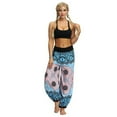 thumbnail image 2 of Jxximdong Pants for Women Men's And Women's Loose Crotch Pants Retro Printed Jumpsuit Yoga Pants Blue S Trousers, 2 of 4