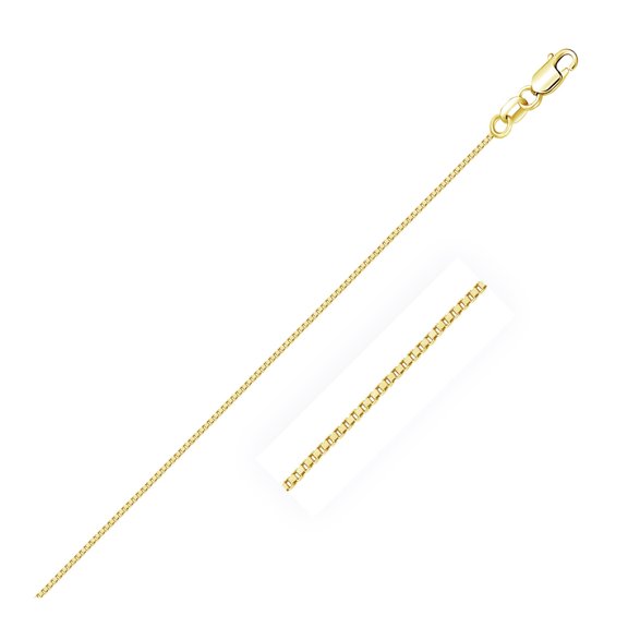 14k Yellow Gold Classic Box Chain 0.6mm 16 in