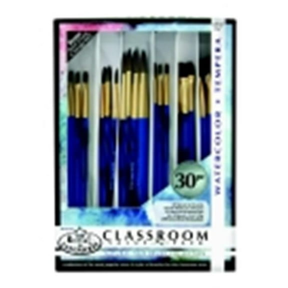 Royal Brush  Tax 3- Natural Brushes Classroom Value Pack, Assorted Size, Pack of 30