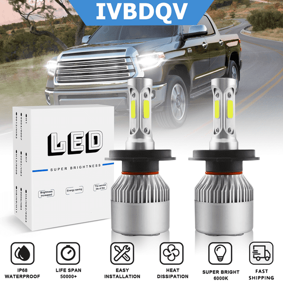 For Toyota Tundra 2000-2006 2014-2020 H4/9003 LED Headlight High/Low Beam Super Bright White Bulb Replacement Kit 2Pcs