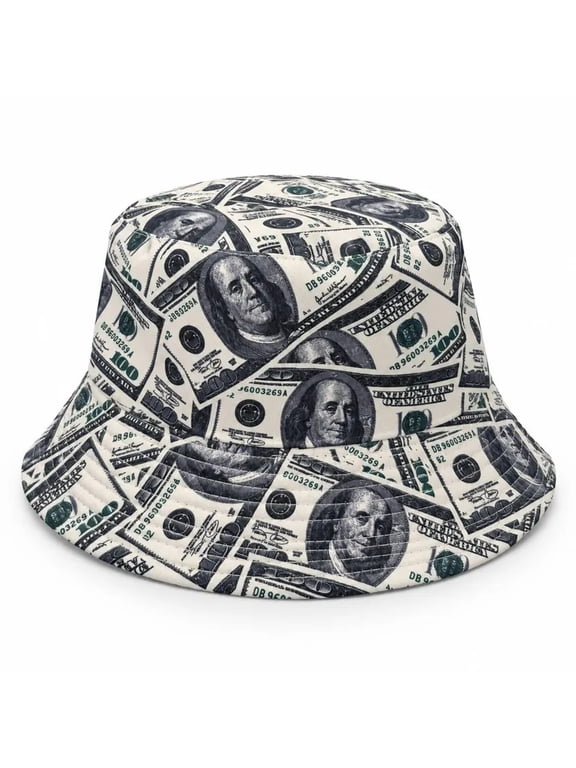 Money Print Bucket Hat Bold Dollar Bill Design