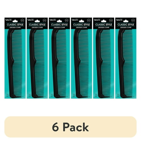 (6 pack) Sleek Classic Style Dresser Comb