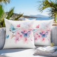 thumbnail image 5 of Waterproof Throw Pillow Covers Set of 2, 20x20 Inch Flowers Butterfly Decorative Pillowcases Outdoor Pillow Slip Cushion Covers Set for Couch Tent Simple Watercolor Nature Floral Retro, 5 of 7