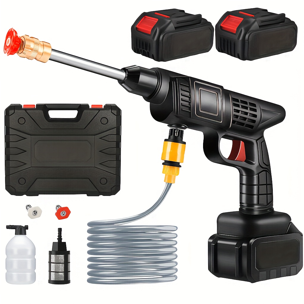 Fanruina Cordless High Pressure Washer Portable Electric Car Wash Tool with Foam Cannon for Outdoor and Indoor Cleaning