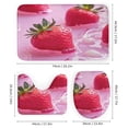 thumbnail image 3 of Strawberries in Pink Liquid Shower Curtain Sets Non-Slip Rugs Bath Mat Toilet Cover U Shaped Mat 4 Pcs, 3 of 8