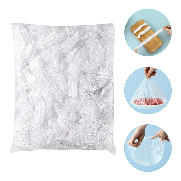 Toyvian Plastic Wrap Cover for Kitchen Food Grade PE Material White Color Keeps Food Fresh Longer 300Pcs