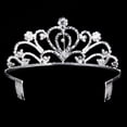 thumbnail image 4 of HONMEET Women's Hair Barrettes Bridal Crown for Engagements in Silver 1Pack, 4 of 6