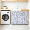 thumbnail image 2 of Blue Spring Floral Under Sink Curtain for Closet, Privacy Short Cabinet Curtains, Green Botanical Wildflower Blossoms Self Adhesive RV/Open Cabinet Skirt Adds Bathroom Storage 11"x13", 2 of 8