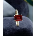 thumbnail image 3 of 2Ct Emerald Cut Lab Created Red Garnet Solitaire Women's Engagement Ring 14K Yellow Gold Plated, 3 of 5