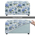 thumbnail image 5 of Xixirimido Butterfly Mandala Hydrangea Floral Pattern Stretch Ottoman Cover Rectangle Footstool Slipcover Folding Storage Stool Protector Nonslip Footrest Ottoman Cover with Elastic Bottom, Small, 5 of 7