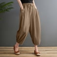 thumbnail image 2 of Sngxgn Wide Leg Pants for Women Pants with Pockets Loose Casual Work Trouser Pants(Coffee,XL), 2 of 4