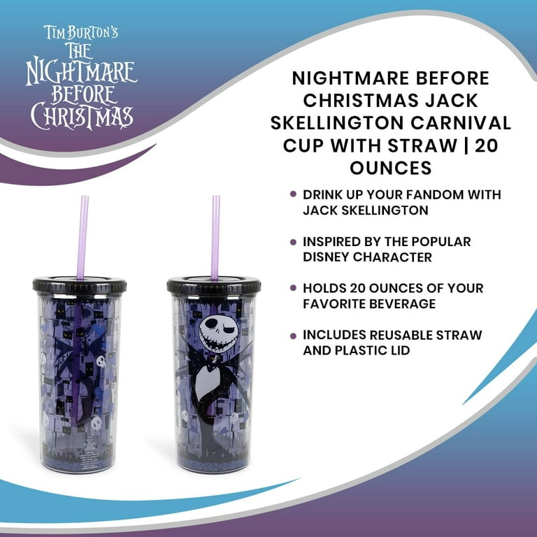 The Nightmare Before Christmas Jack 17 oz. Sturdy Plastic Cups Set of 4 New