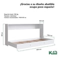thumbnail image 4 of Base Cama Individual Abatible Blanca KingsHouse Desmontable blanco, 4 of 5
