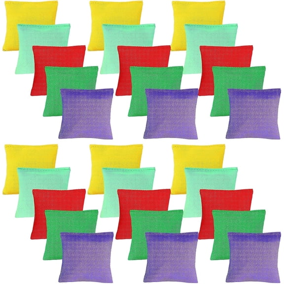 DIYMAG 30 Pcs Small Bean Bags, Mini Bean Bags Colorful Nylon Bean Bags for Throwing Fun Sports Beach Games Toys