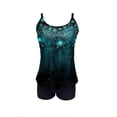 thumbnail image 6 of DHFJKG High Waisted Tankini Sets For Women 2 Piece Swimsuits Floral Tropical Print Swim Tank Top With Shorts Bottom Tummy Control Holiday Beachwear, 6 of 6